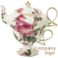 茶為一組浪漫玫瑰